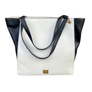 Lauren Ralph Lauren white, black large leather tote